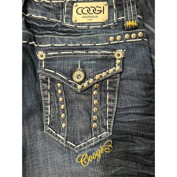 COOGI Women's Jean's Dark Wash Studded Embellished Blue Size 7/8 - Picture 3 of 6